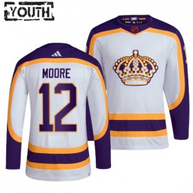 Los Angeles Kings tröja Trevor Moore 12 Adidas 2022-23 Vit Reverse Retro 2.0 Authentic - NHL Tröjor Barn